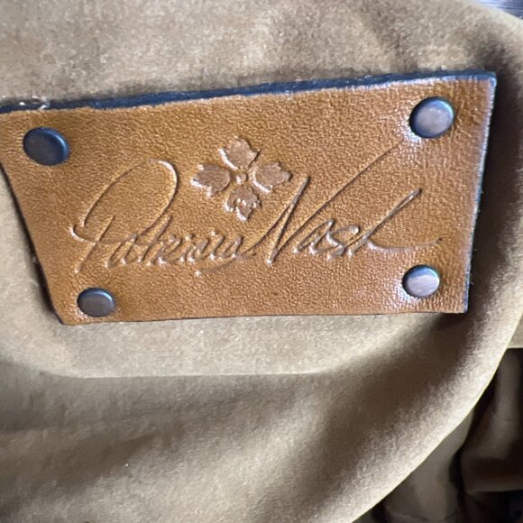 Patricia Nash Blue Embossed Floral Leather Snap Latch Doctor Style Shoulder Bag - Picture 13 of 15